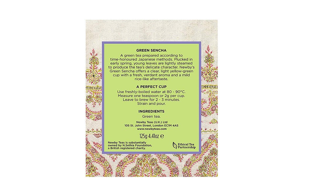 Newby Green Sencha Green Tea, Loose Tea   Container  125 grams